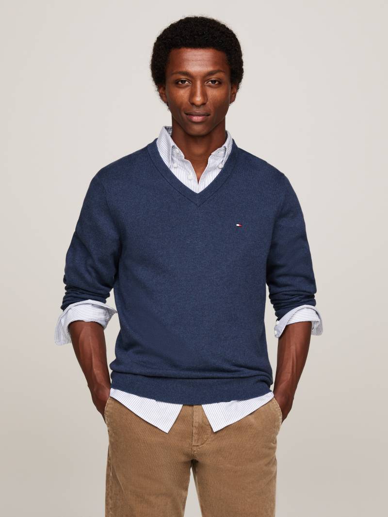 Tommy Hilfiger V-Ausschnitt-Pullover »PIMA ORG CTN CASHMERE V NECK« von Tommy Hilfiger