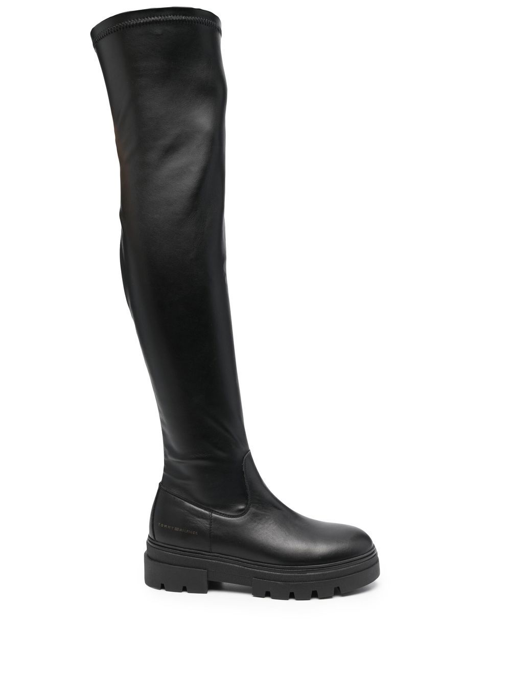 Tommy Hilfiger above-knee leather boots - Black von Tommy Hilfiger