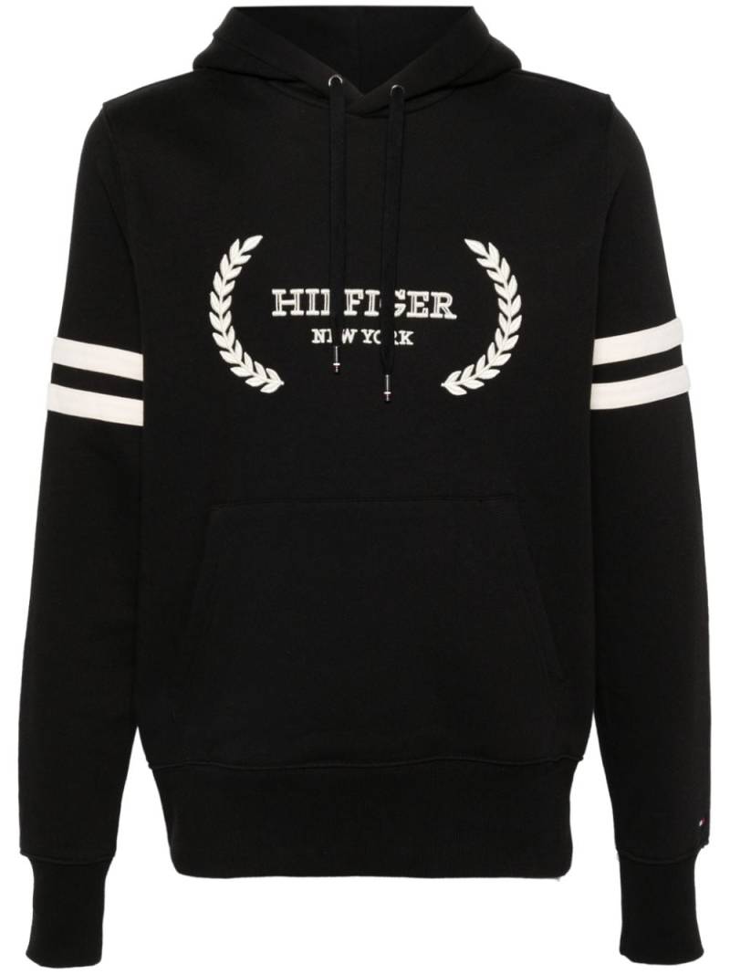 Tommy Hilfiger embroidered-logo cotton hoodie - Black von Tommy Hilfiger