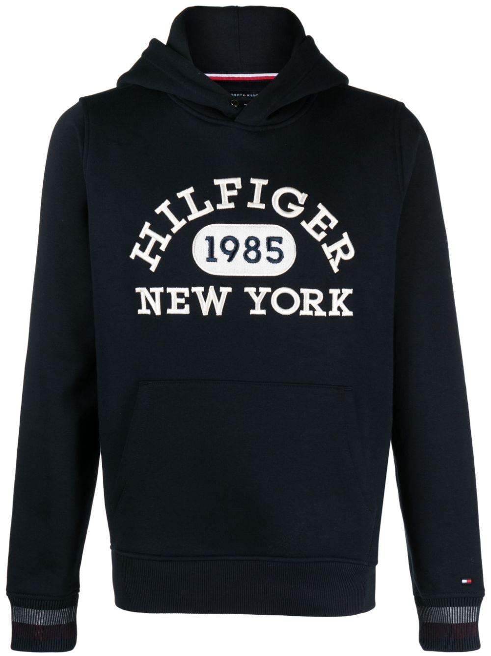 Tommy Hilfiger embroidered-logo cotton hoodie - Blue von Tommy Hilfiger