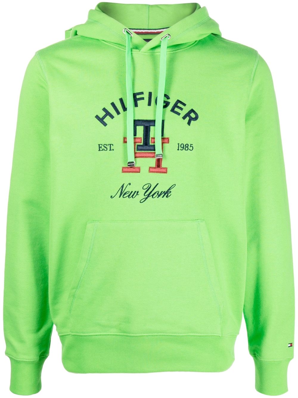 Tommy Hilfiger embroidered-logo cotton hoodie - Green von Tommy Hilfiger