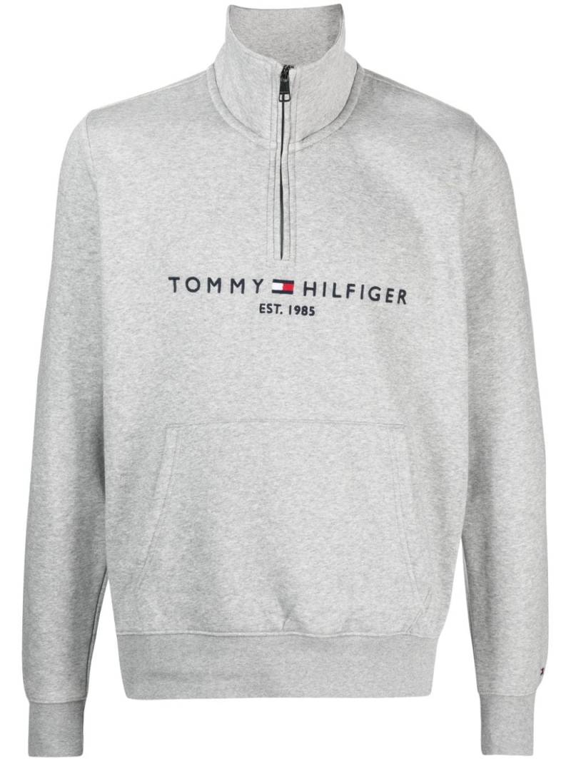 Tommy Hilfiger embroidered-logo half-zip sweatshirt - Grey von Tommy Hilfiger