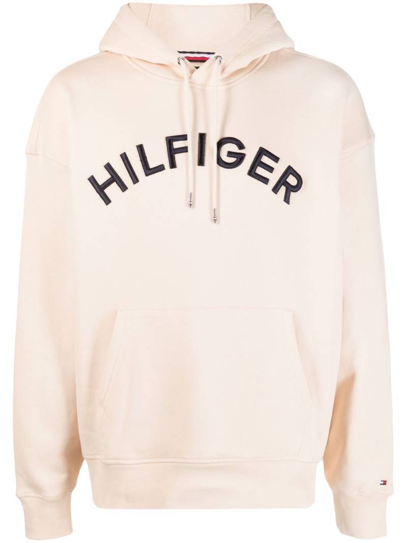 Tommy Hilfiger embroidered-logo long-sleeve hoodie - Neutrals von Tommy Hilfiger