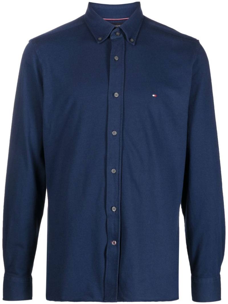 Tommy Hilfiger embroidered-logo long-sleeve shirt - Blue von Tommy Hilfiger