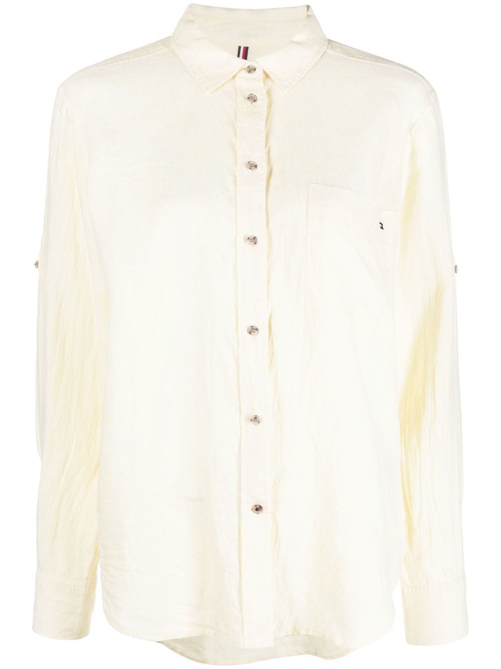 Tommy Hilfiger embroidered-logo long-sleeve shirt - Yellow von Tommy Hilfiger