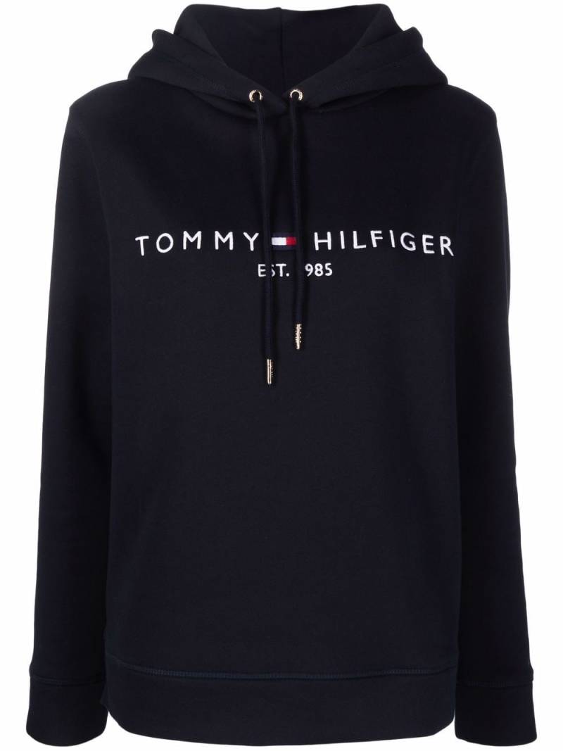 Tommy Hilfiger embroidered-logo pullover hoodie - Blue von Tommy Hilfiger