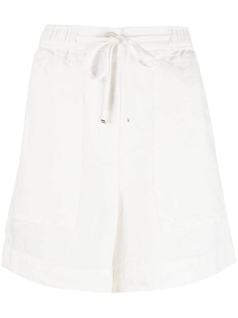 Tommy Hilfiger high-waisted drawstring linen shorts - White von Tommy Hilfiger