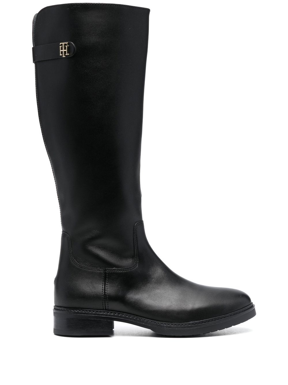 Tommy Hilfiger knee-length leather boots - Black von Tommy Hilfiger