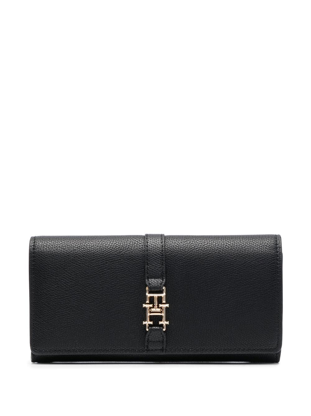 Tommy Hilfiger leather logo-lettering purse - Black von Tommy Hilfiger