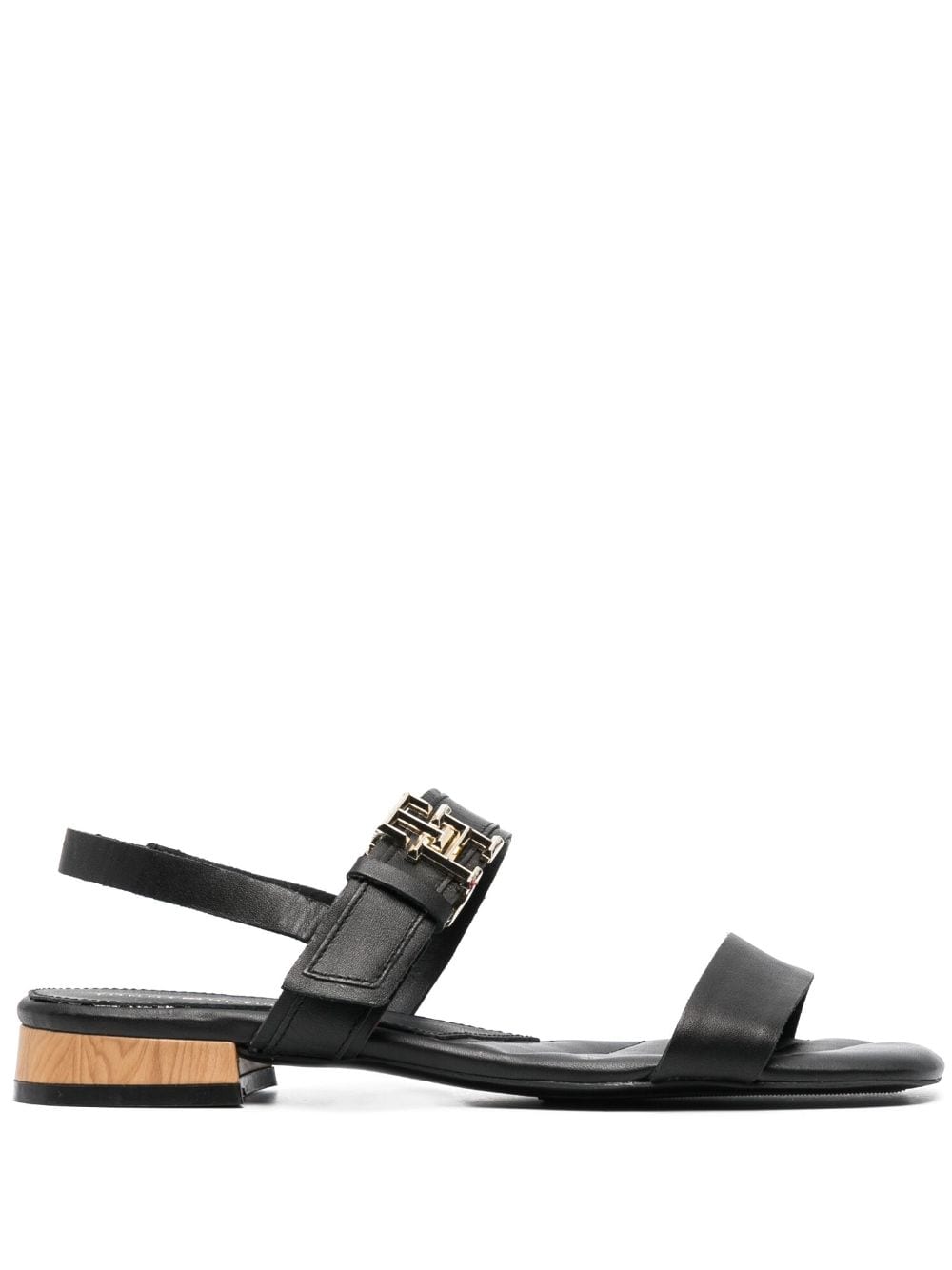 Tommy Hilfiger logo-buckle leather sandals - Black von Tommy Hilfiger