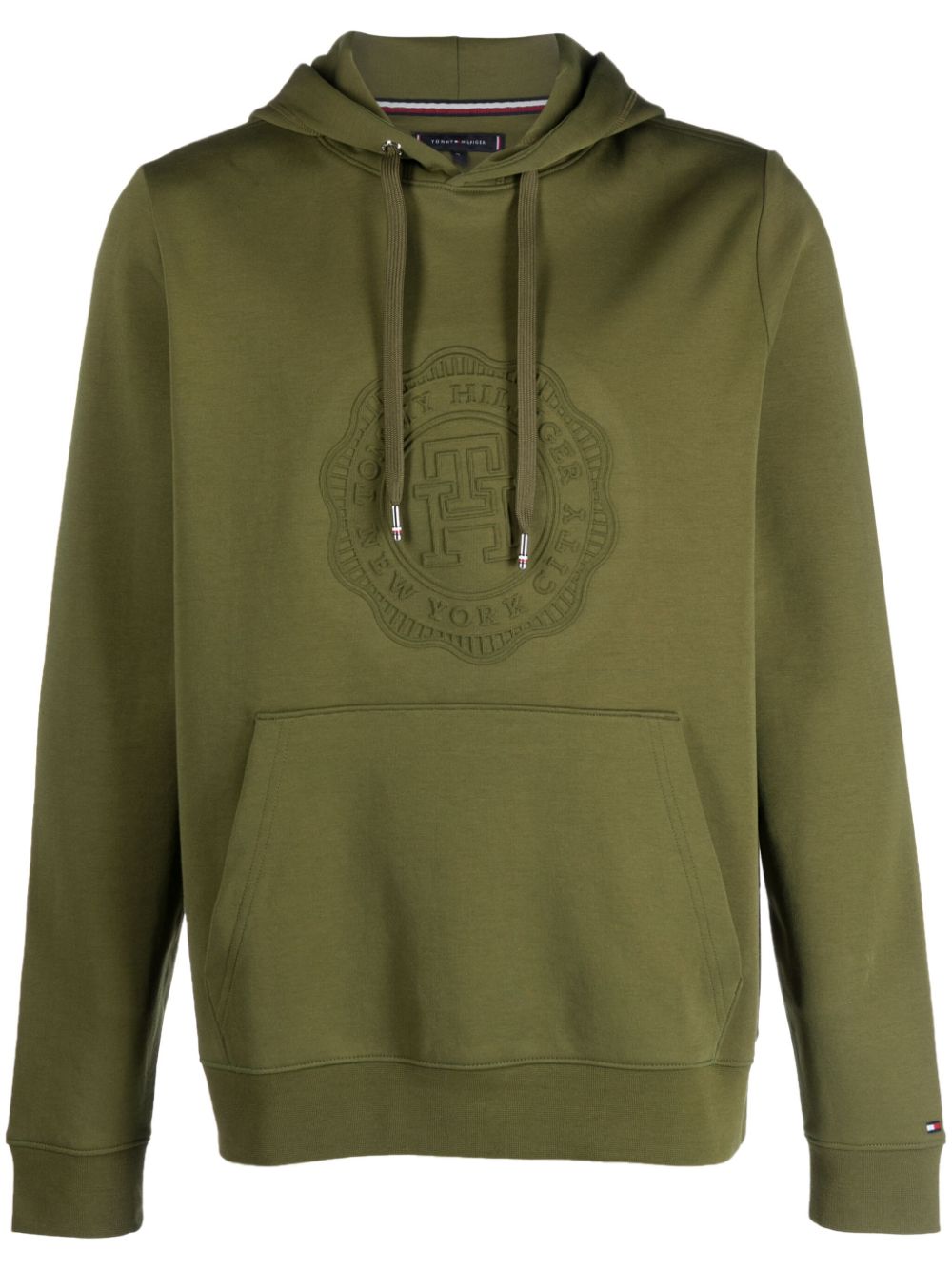 Tommy Hilfiger logo-embossed hoodie - Green von Tommy Hilfiger
