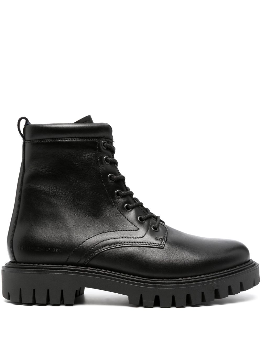 Tommy Hilfiger logo-embossed leather boots - Black von Tommy Hilfiger