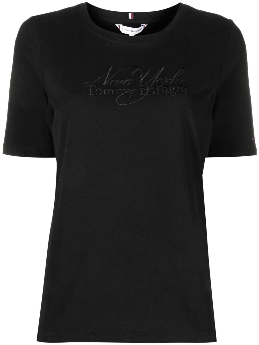 Tommy Hilfiger logo-embroidered T-shirt - Black von Tommy Hilfiger
