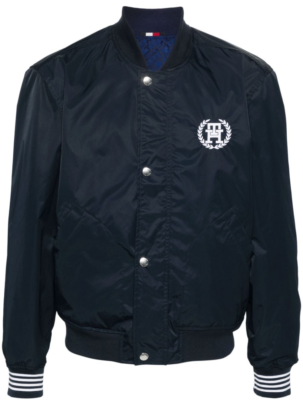 Tommy Hilfiger logo-embroidered bomber jacket - Blue von Tommy Hilfiger