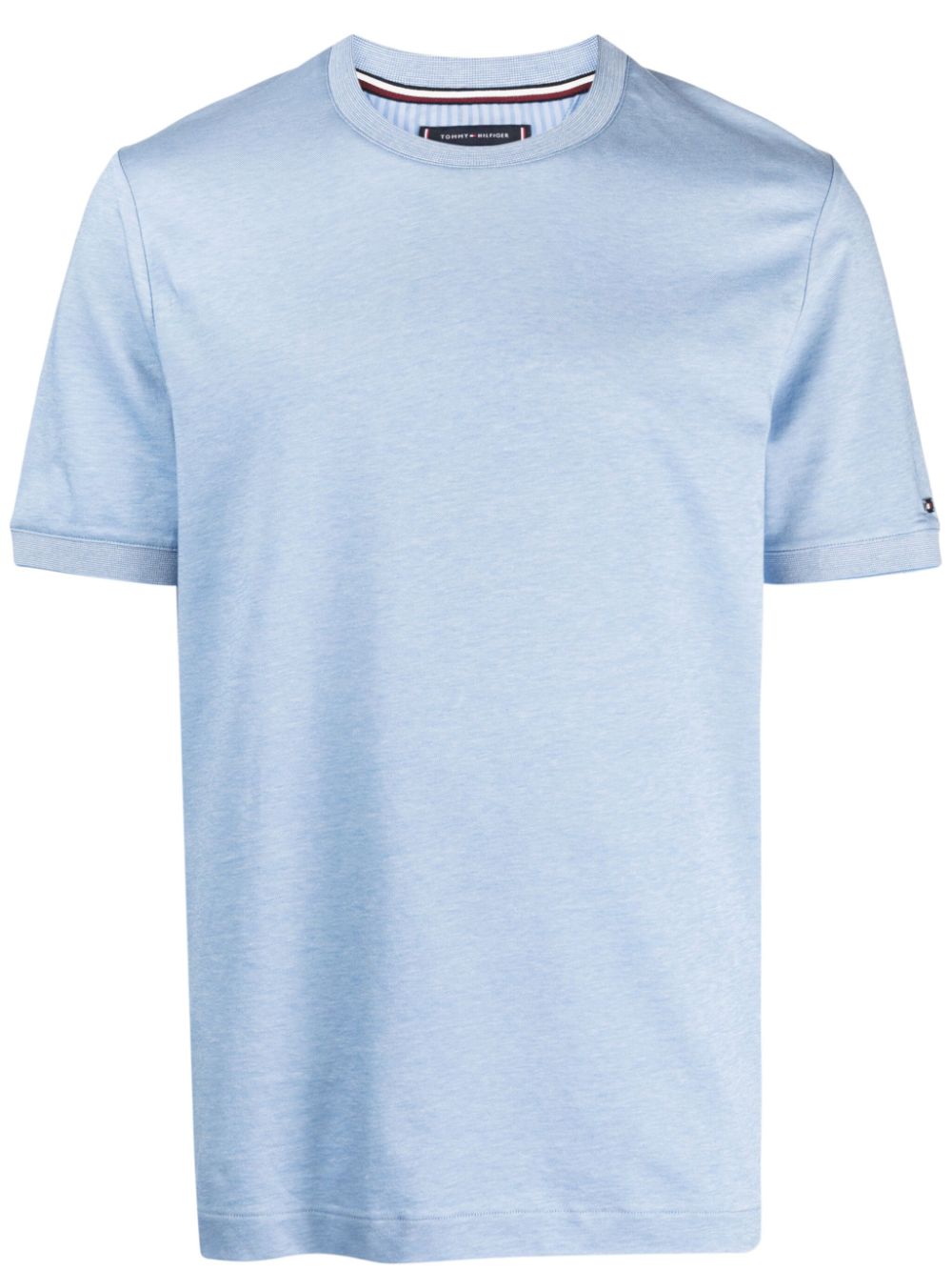 Tommy Hilfiger logo-embroidered cotton T-shirt - Blue von Tommy Hilfiger