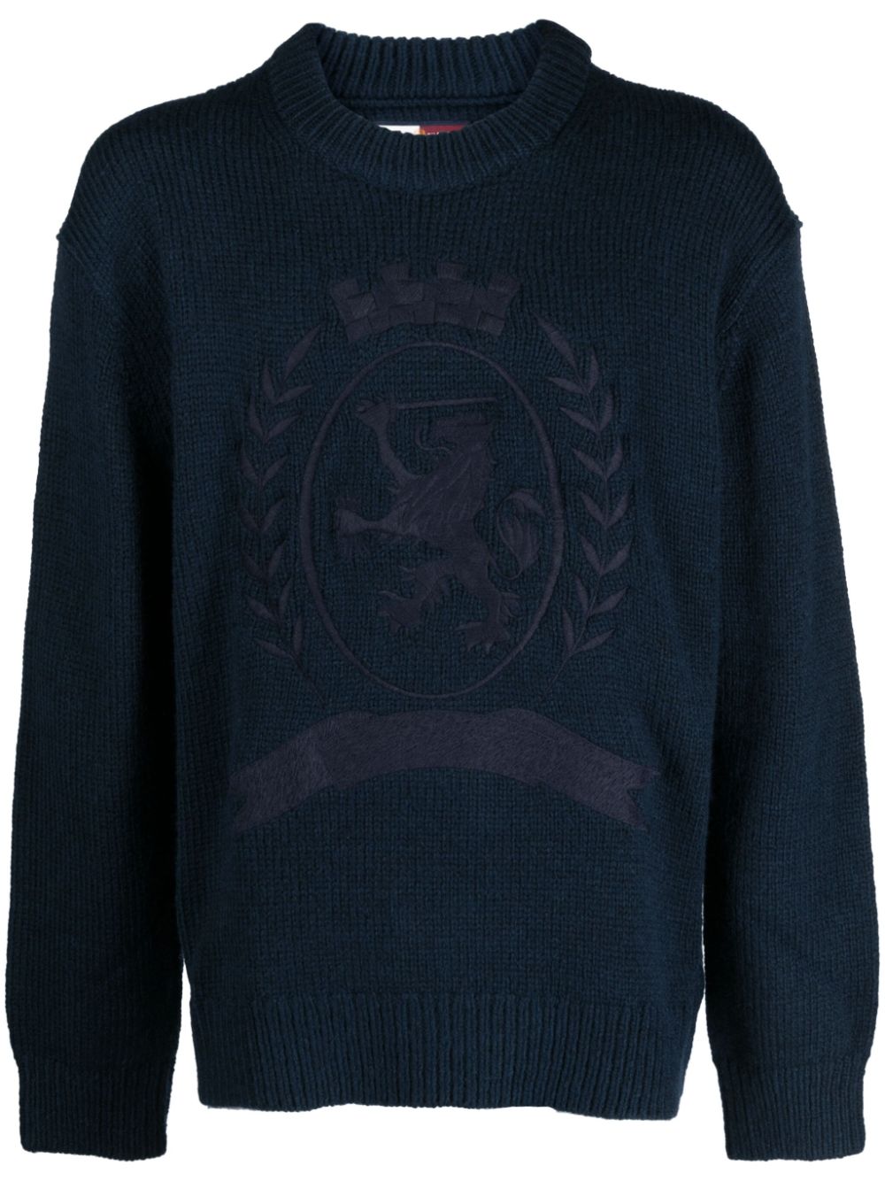 Tommy Hilfiger logo-embroidered crew-neck jumper - Blue von Tommy Hilfiger