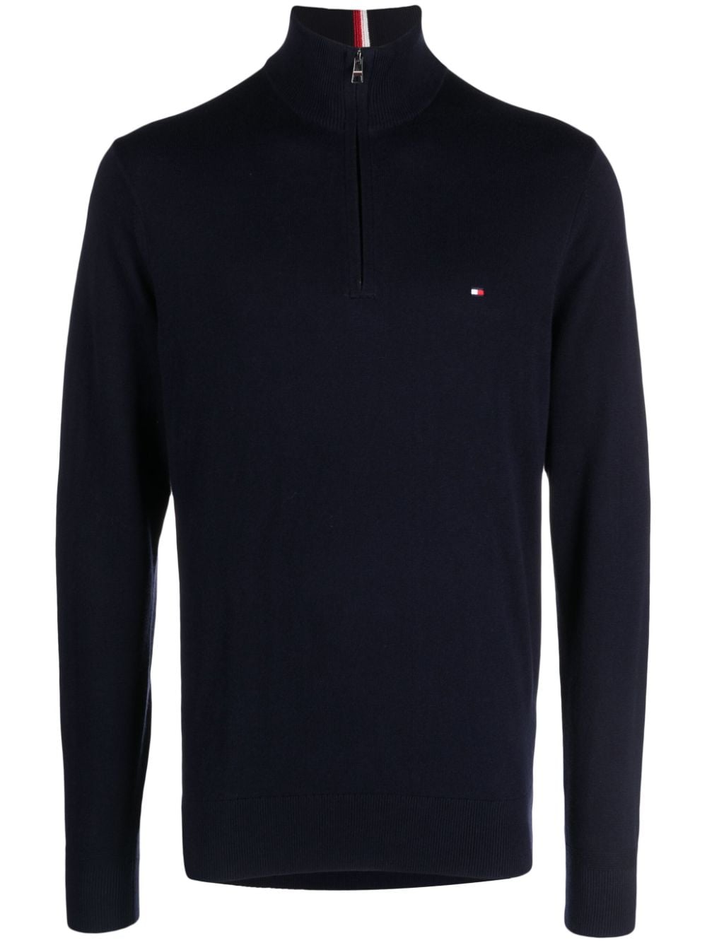 Tommy Hilfiger logo-embroidered half-zip jumper - Blue von Tommy Hilfiger