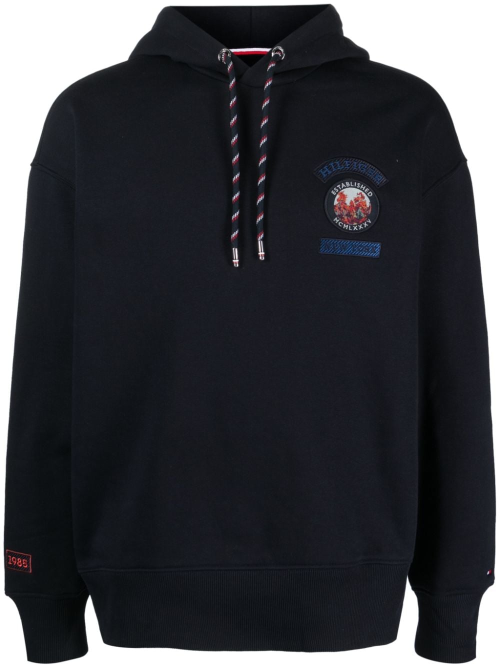Tommy Hilfiger logo-embroidered hoodie - Blue von Tommy Hilfiger