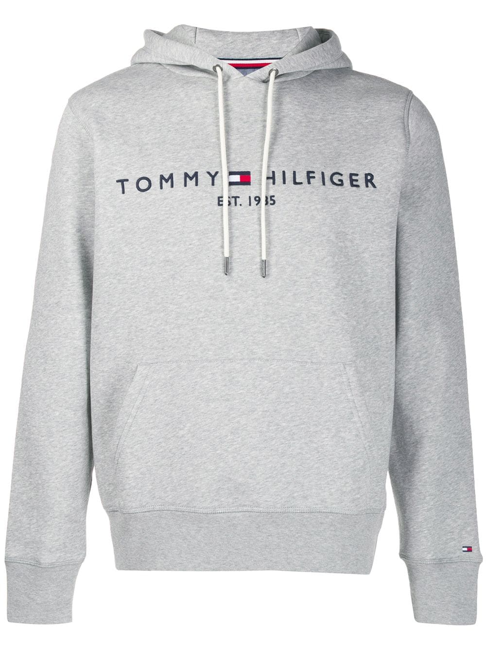 Tommy Hilfiger logo embroidered hoodie - Grey von Tommy Hilfiger