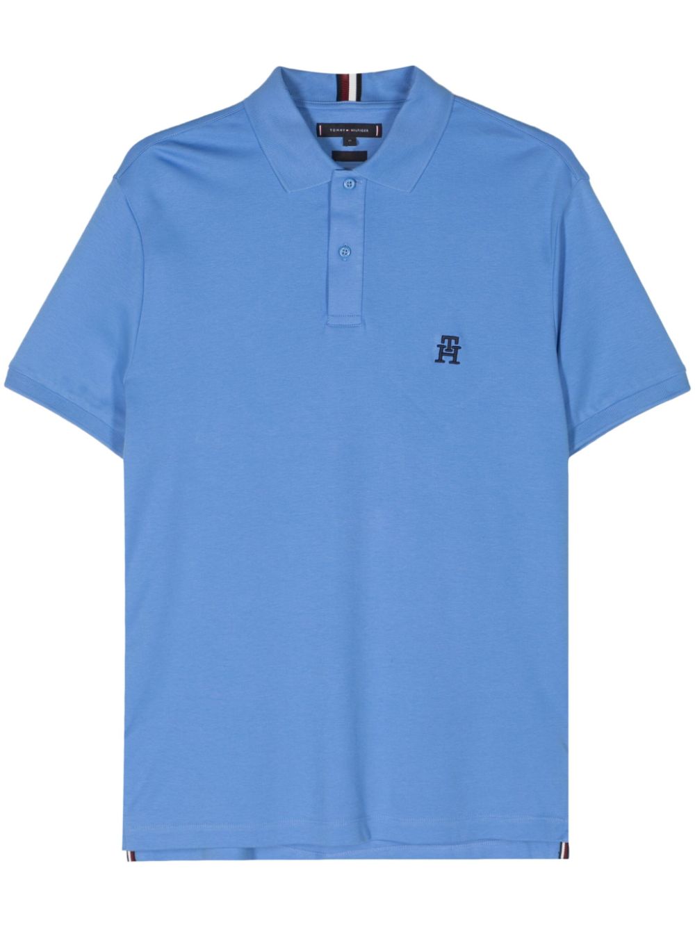 Tommy Hilfiger logo-embroidered polo shirt - Blue von Tommy Hilfiger