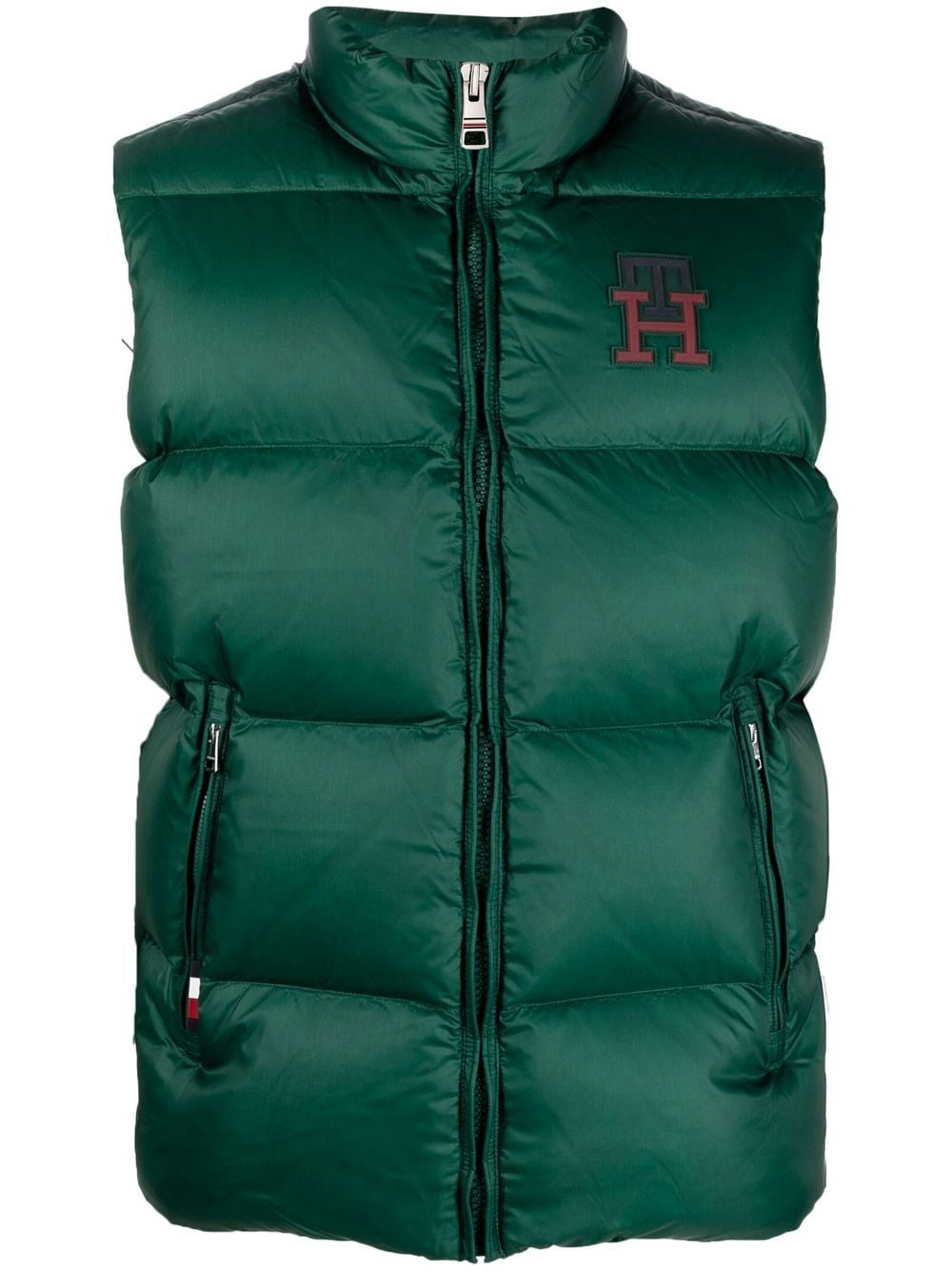 Tommy Hilfiger logo-patch down-padded gilet - Green von Tommy Hilfiger