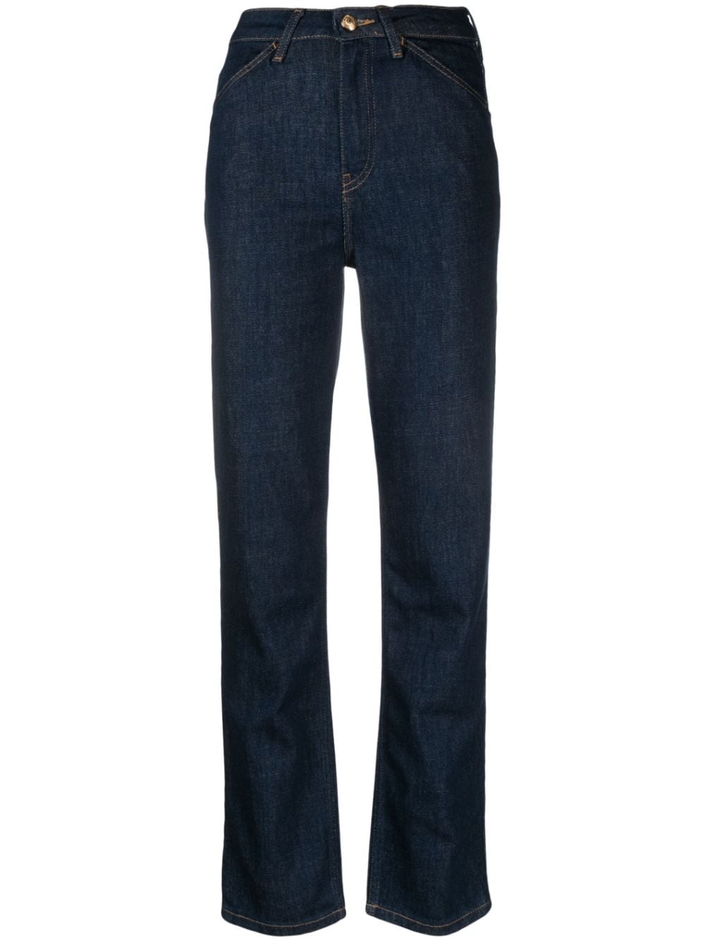 Tommy Hilfiger logo-patch high-rise straight-leg jeans - Blue von Tommy Hilfiger