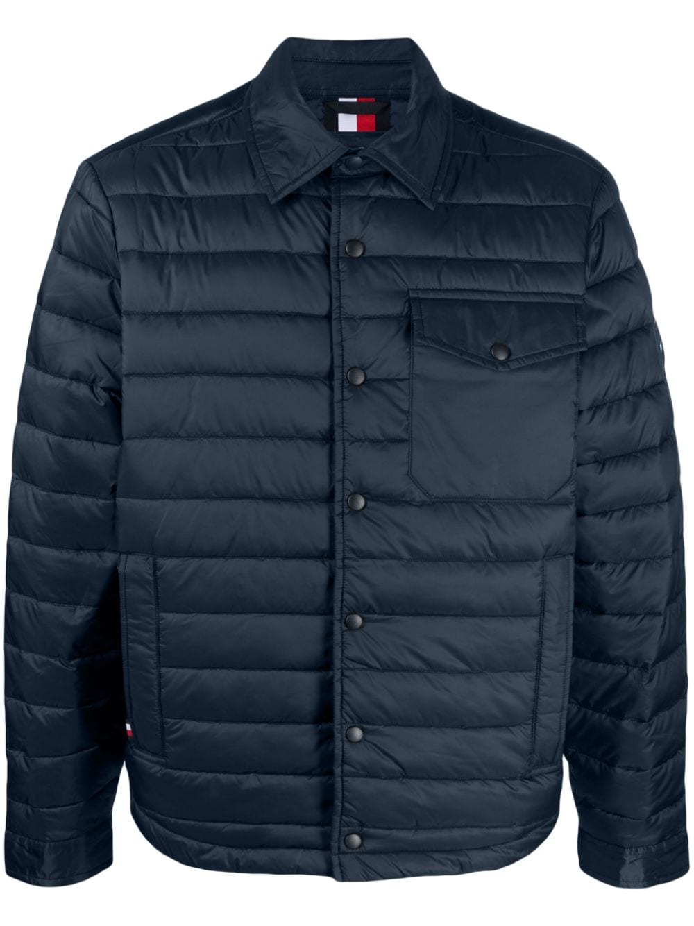 Tommy Hilfiger logo-patch padded shirt jacket - Blue von Tommy Hilfiger