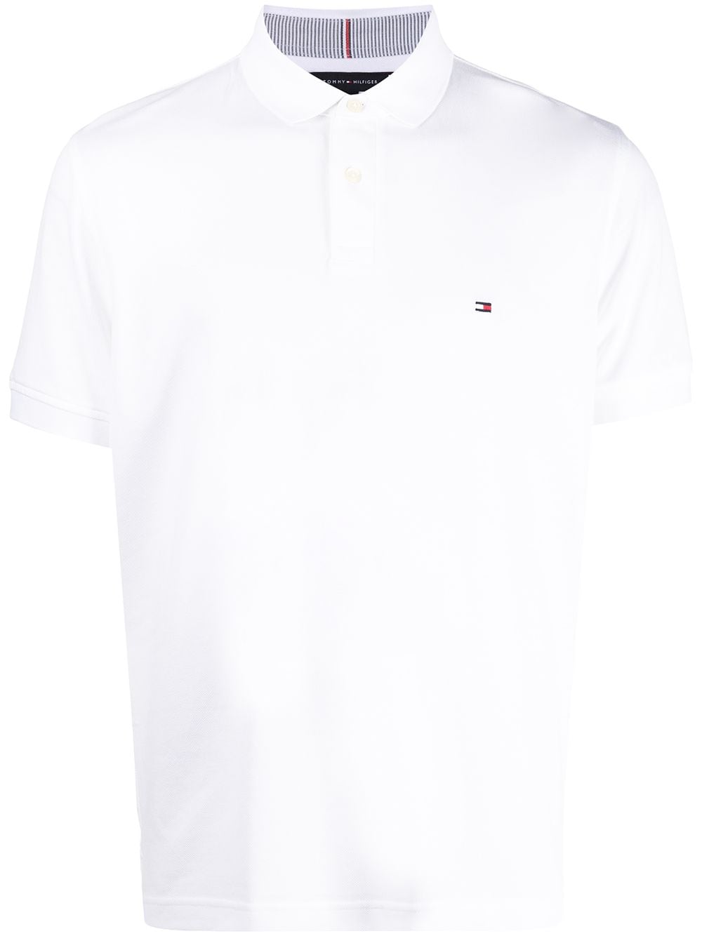 Tommy Hilfiger logo-patch polo shirt - White von Tommy Hilfiger