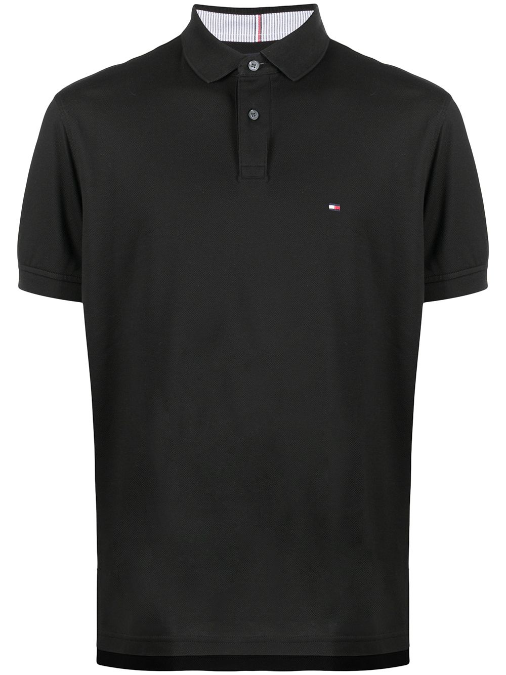 Tommy Hilfiger logo-patch short-sleeved polo shirt - Black von Tommy Hilfiger