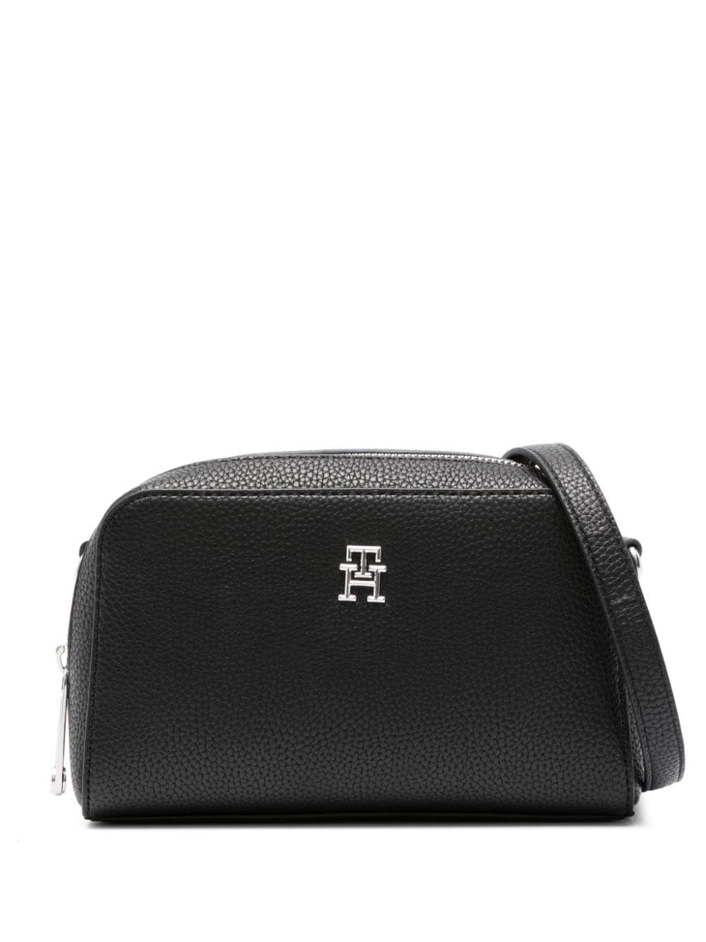 Tommy Hilfiger logo-plaque grained-texture crossbody bag - Black von Tommy Hilfiger