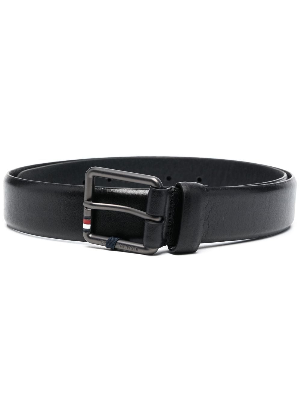 Tommy Hilfiger logo-plaque leather belt - Black von Tommy Hilfiger