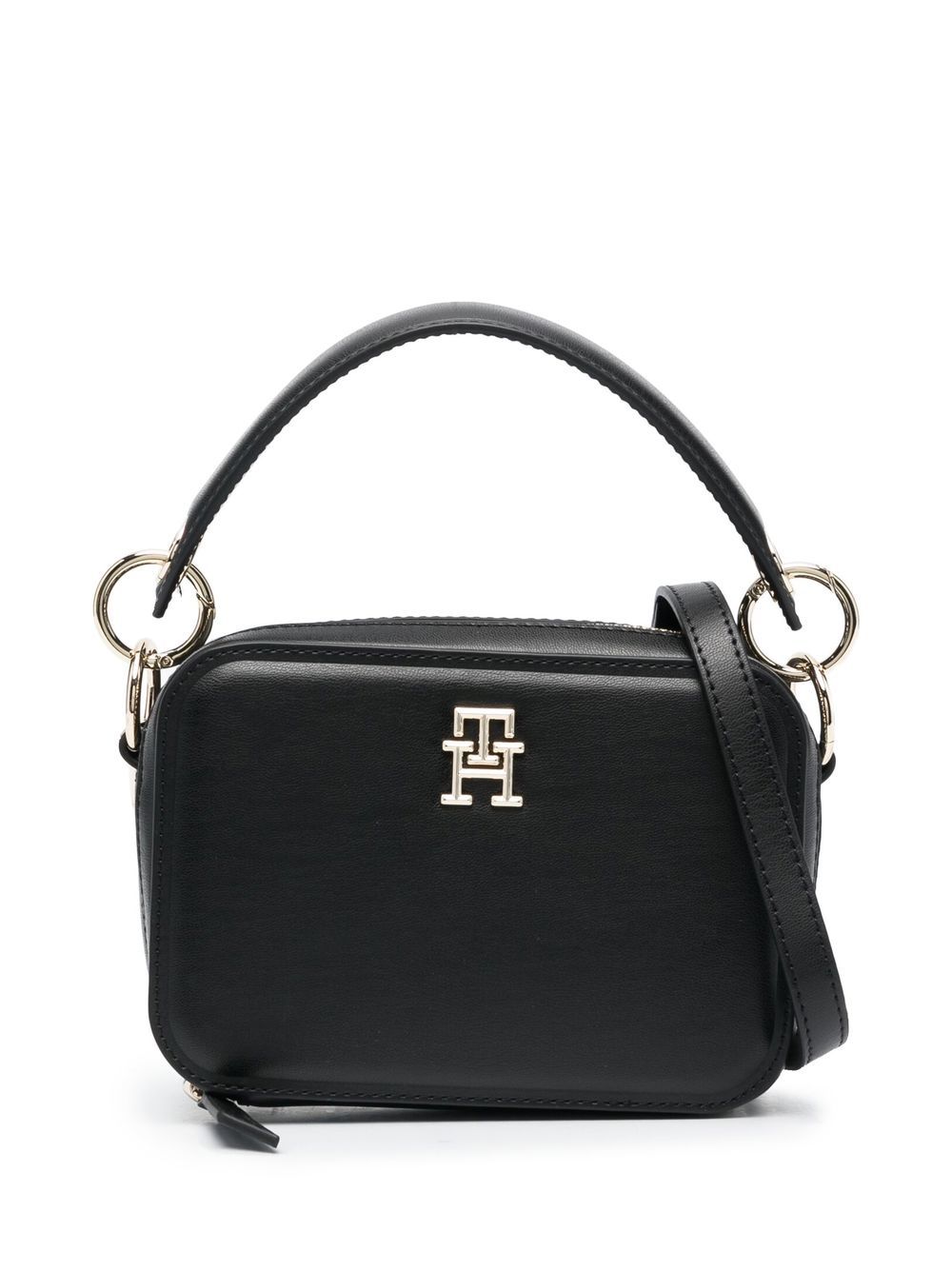 Tommy Hilfiger logo-plaque zip-up satchel bag - Black von Tommy Hilfiger
