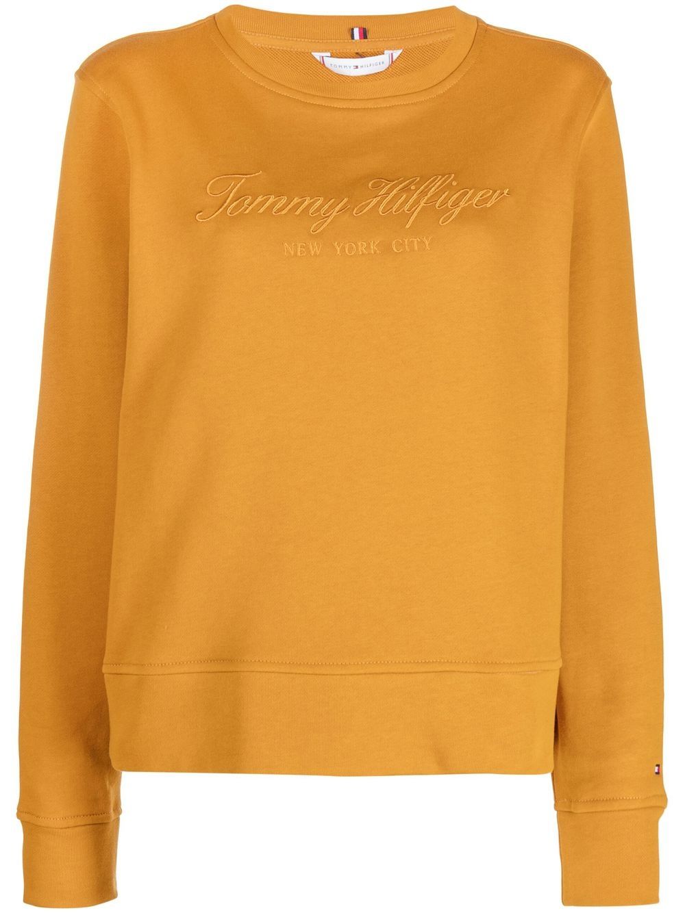 Tommy Hilfiger logo-print boat-neck sweatshirt - Yellow von Tommy Hilfiger