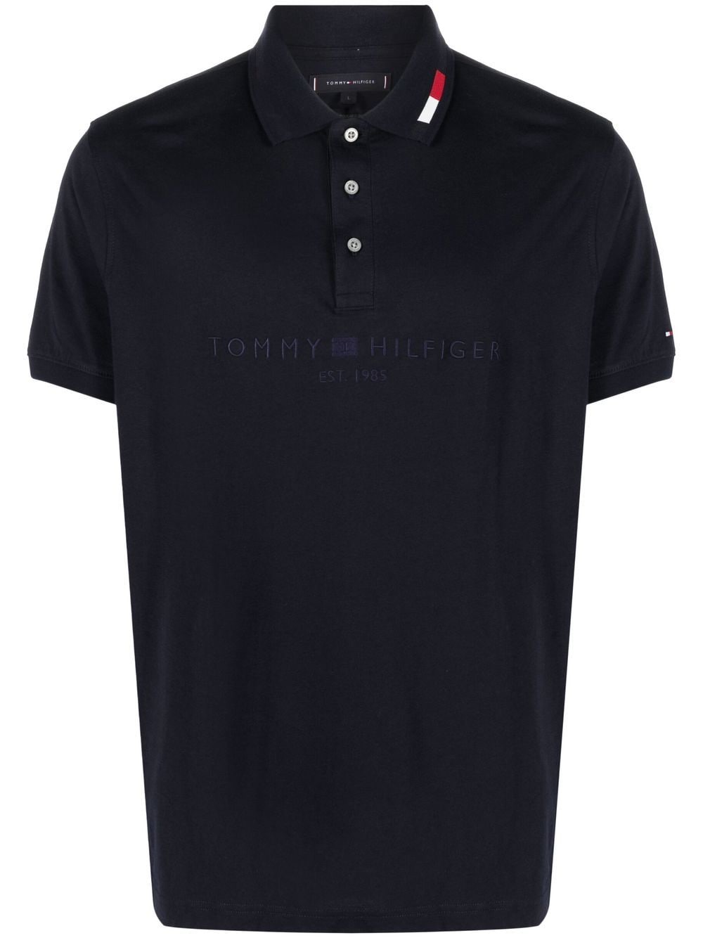 Tommy Hilfiger logo-print cotton polo shirt - Blue von Tommy Hilfiger