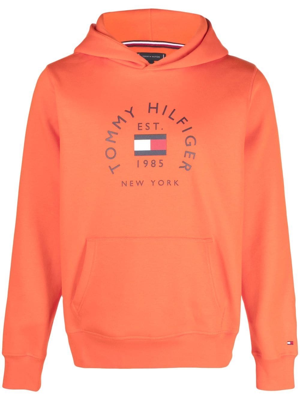 Tommy Hilfiger logo-print detail hoodie - Orange von Tommy Hilfiger
