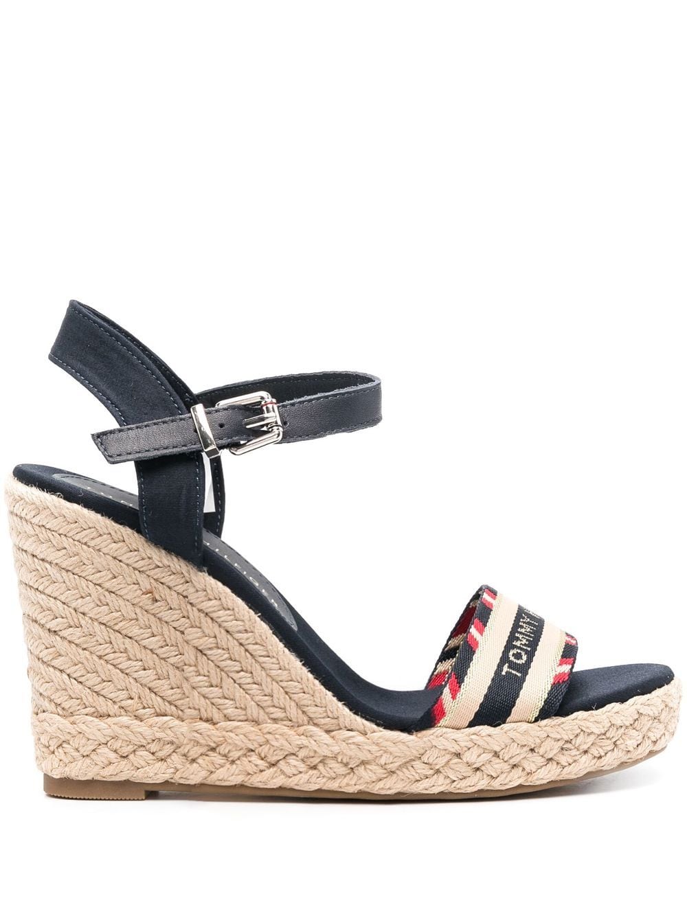 Tommy Hilfiger logo-print detail wedge sandals - Blue von Tommy Hilfiger