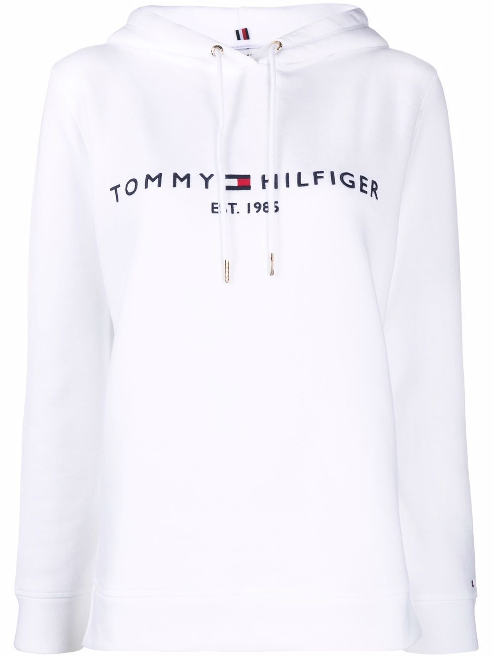Tommy Hilfiger logo-print drawstring hoodie - White von Tommy Hilfiger