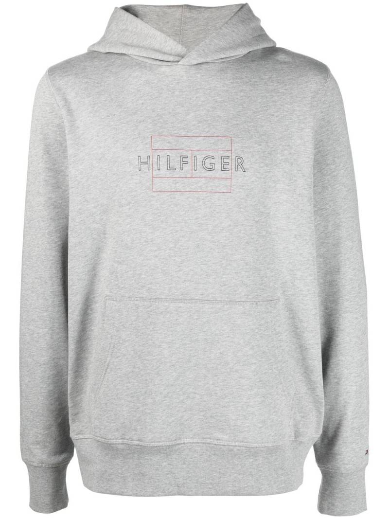 Tommy Hilfiger logo-print organic cotton hoodie - Grey von Tommy Hilfiger