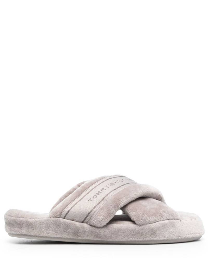 Tommy Hilfiger logo-print strap slides - Grey von Tommy Hilfiger