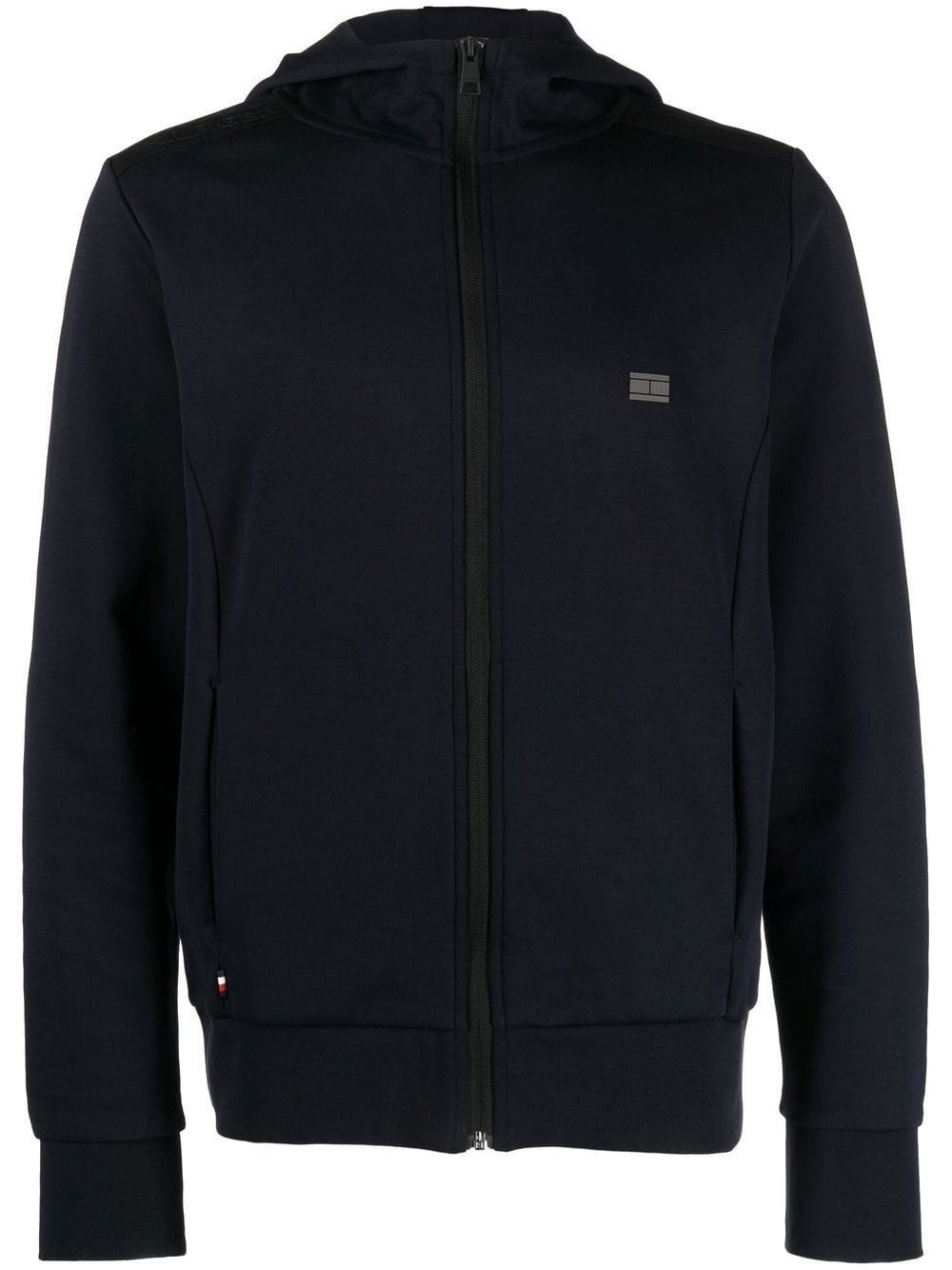 Tommy Hilfiger logo-print zipped hoodie - Blue von Tommy Hilfiger