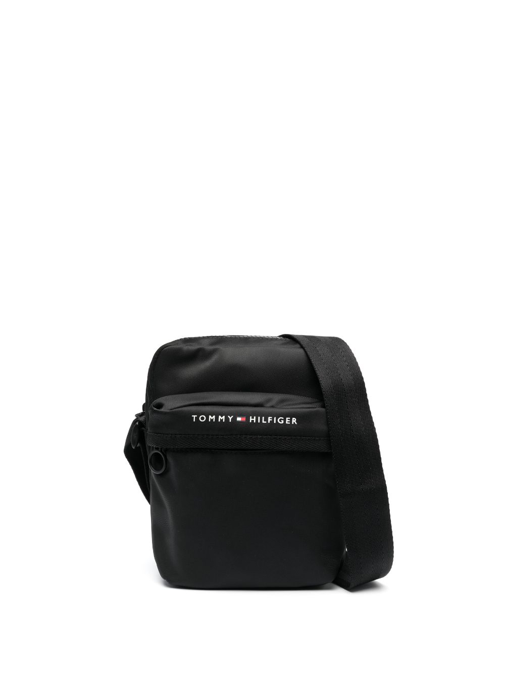Tommy Hilfiger logo-print zipped messenger bag - Black von Tommy Hilfiger