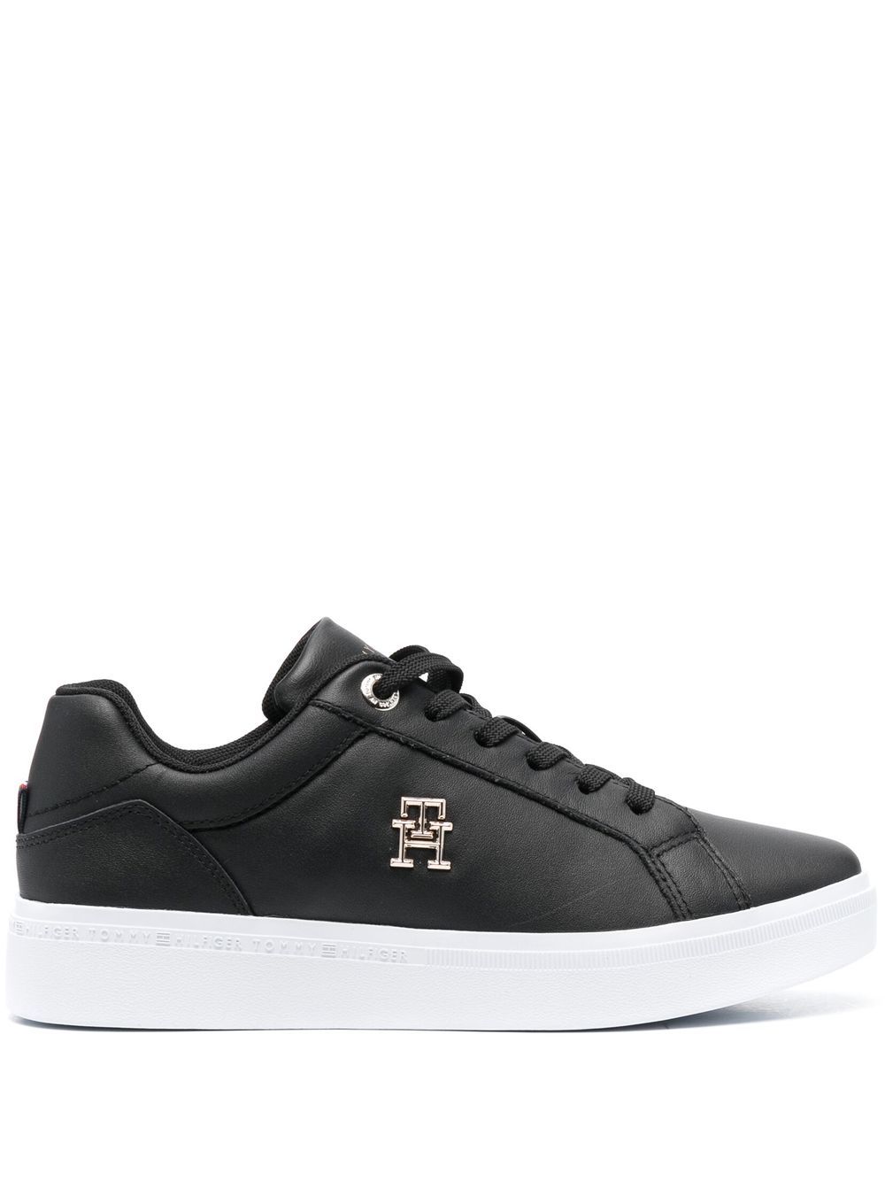 Tommy Hilfiger low-top leather sneakers - Black von Tommy Hilfiger