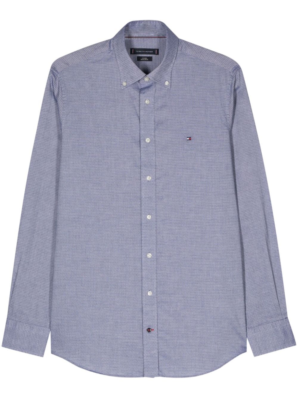 Tommy Hilfiger monogram-jacquard cotton shirt - Blue von Tommy Hilfiger