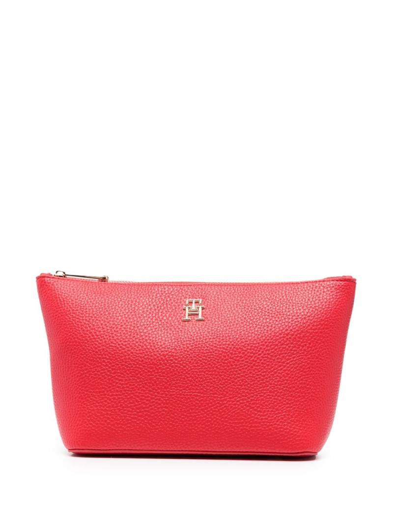 Tommy Hilfiger monogram-plaque make up bag - Red von Tommy Hilfiger