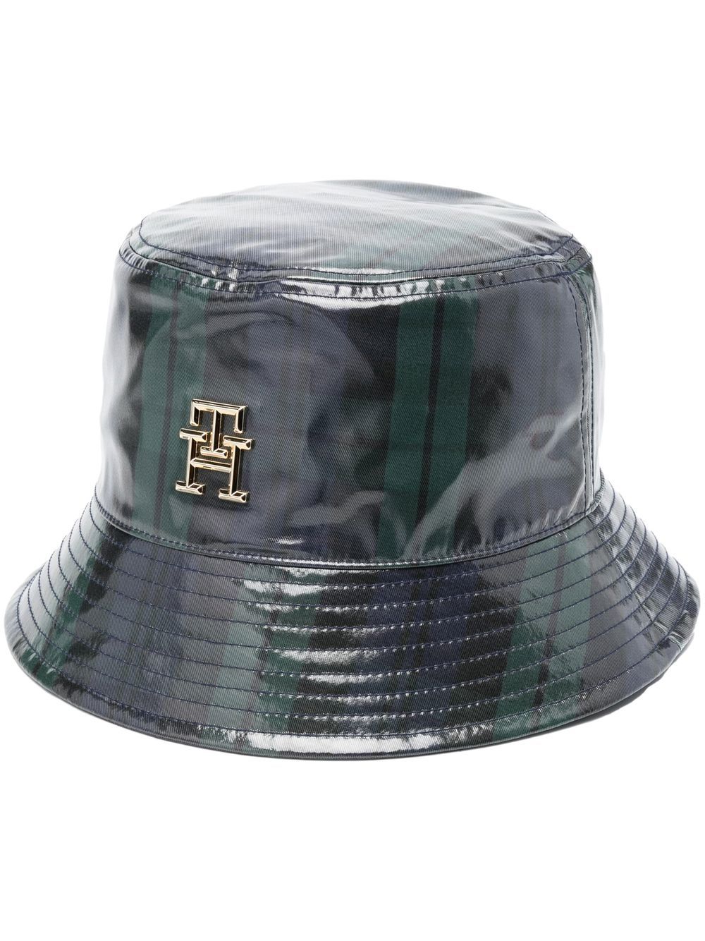 Tommy Hilfiger patent tartan bucket hat - Black von Tommy Hilfiger