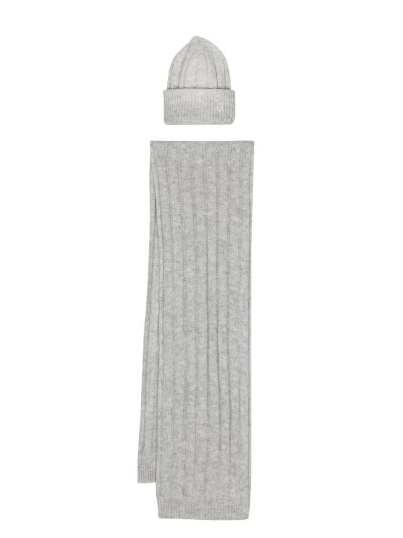 Tommy Hilfiger ribbed-knit scarf and beanie set - Grey von Tommy Hilfiger