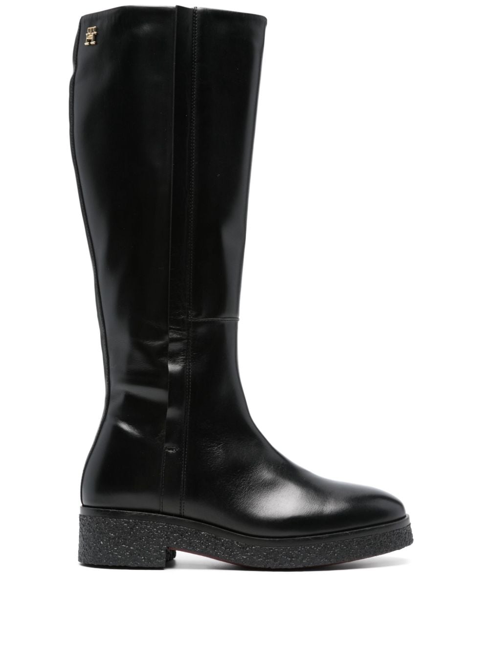 Tommy Hilfiger round-toe leather boots - Black von Tommy Hilfiger