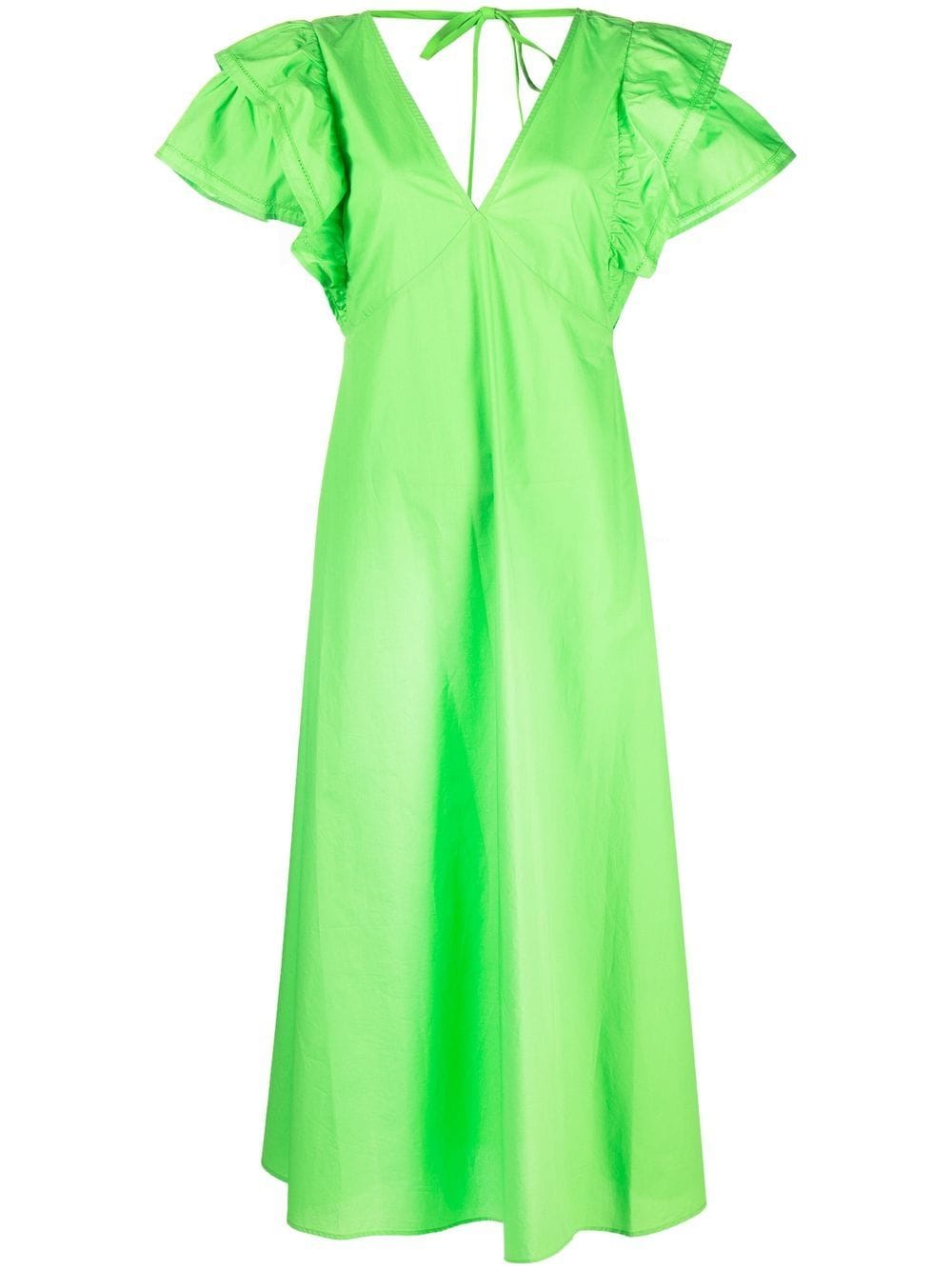 Tommy Hilfiger ruffle sleeve long dress - Green von Tommy Hilfiger