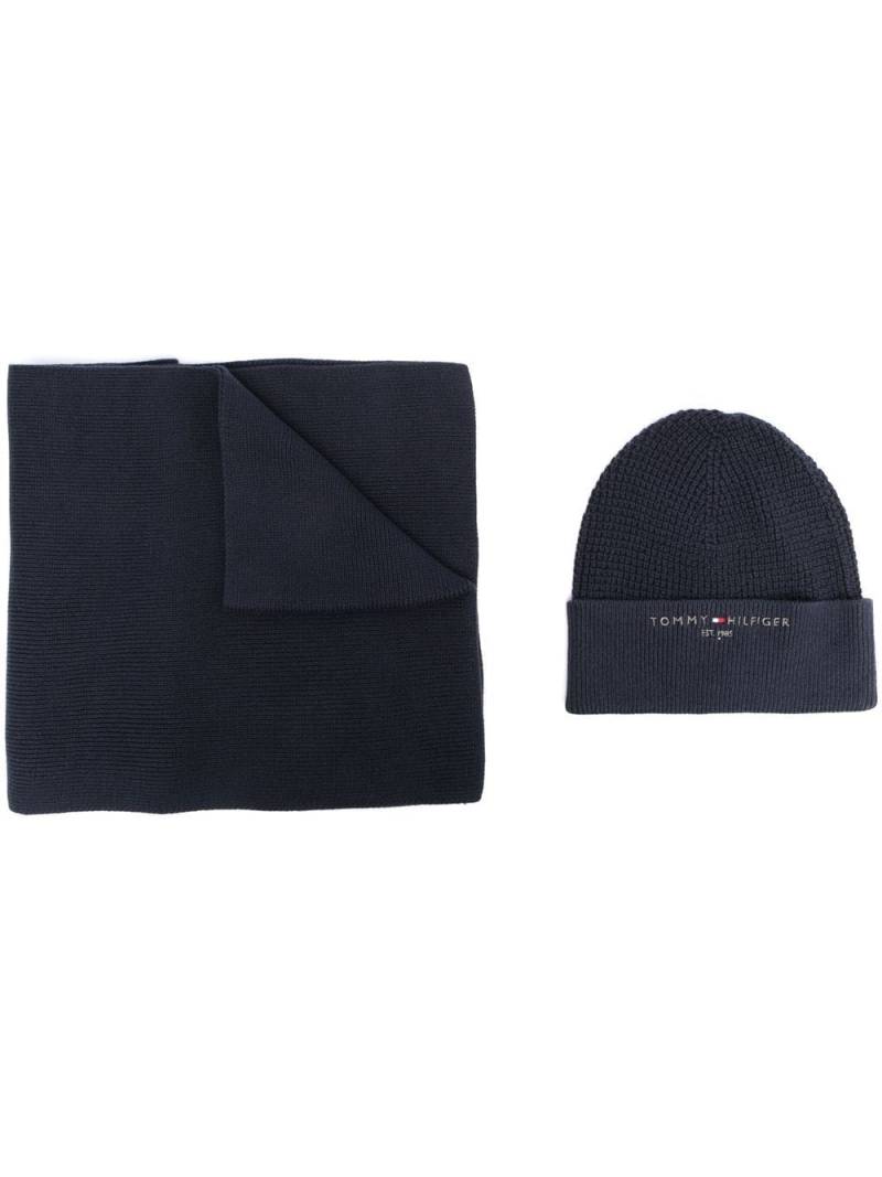 Tommy Hilfiger scarf and beanie hat set - Blue von Tommy Hilfiger