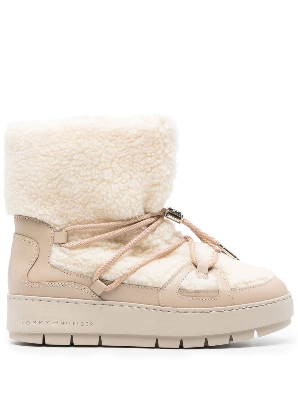 Tommy Hilfiger shearling-trim leather snow boots - Neutrals von Tommy Hilfiger